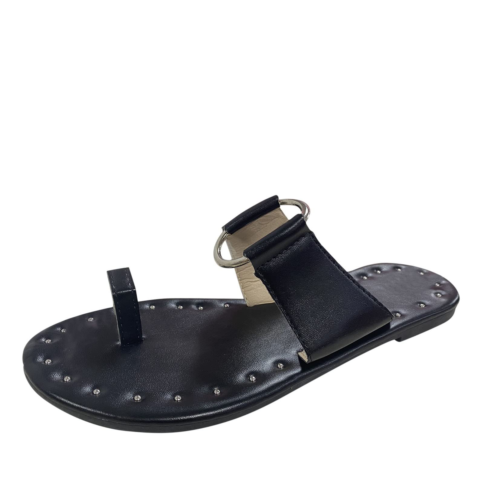 Women's Fashion Beach Sandals - Large Size Flat Flip-Flops for Outdoor Walking, Casual Wear & Summer Vacation | Durable Comfortable Sandals for Ladies at Pool, Seaside & Travel