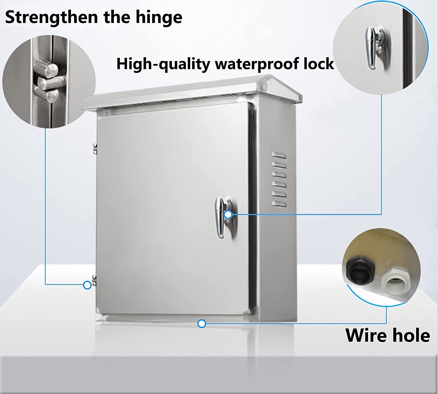 304 Stainless Steel Outdoor Electrical Box Enclosure - IP67 Waterproof & Weatherproof NEMA Junction Box for Electronics | Wall-Mounted Project Enclosure with Insulation Mounting Plate | Ideal for Outdoor Wiring, Solar Panels & Industrial Equipment Protection