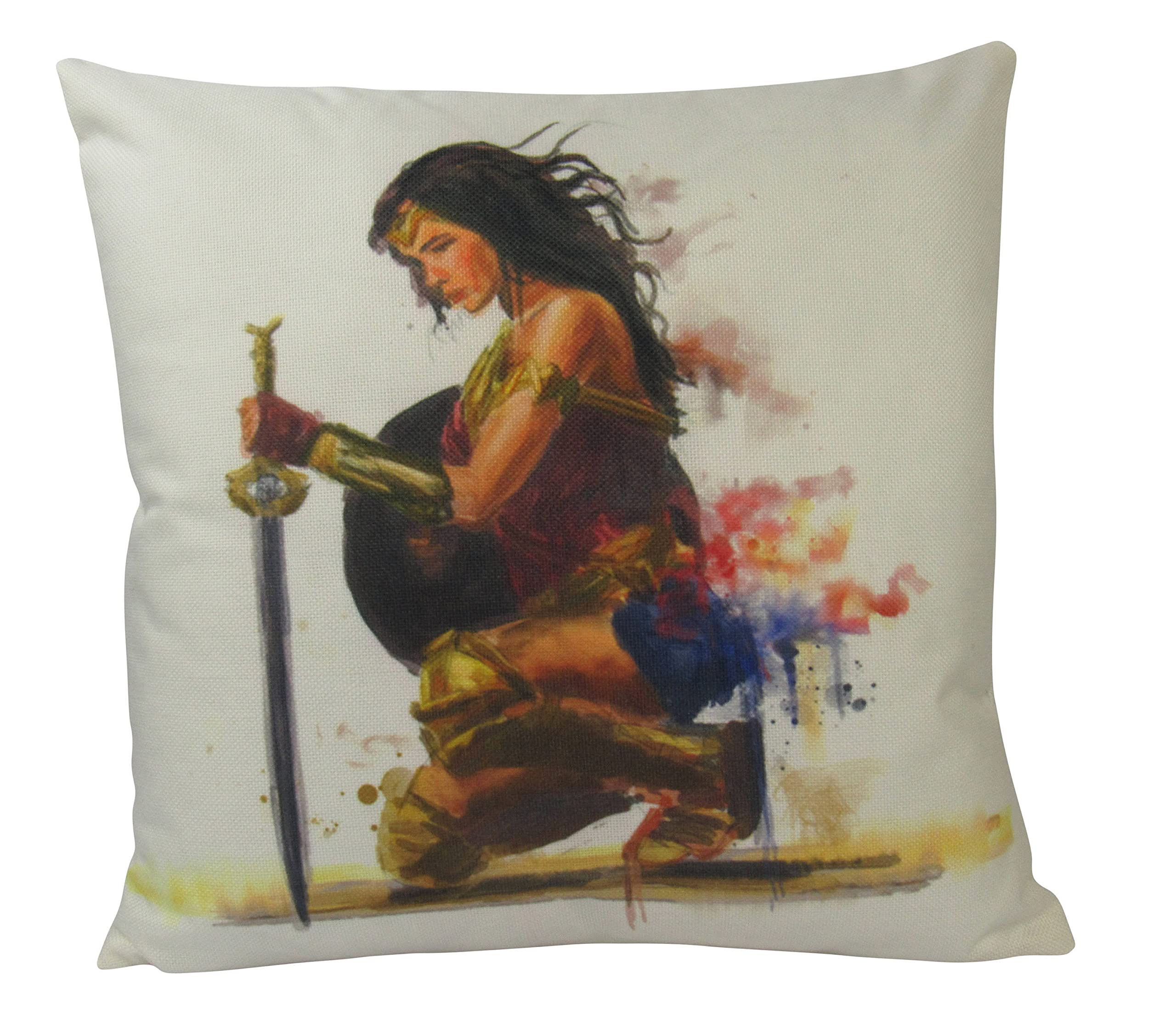 Women Superhero Watercolor Art Throw Pillow Cover - Unique Home Decor Gift for Birthday, Room Decoration - Perfect for Living Room, Bedroom & Office Decor