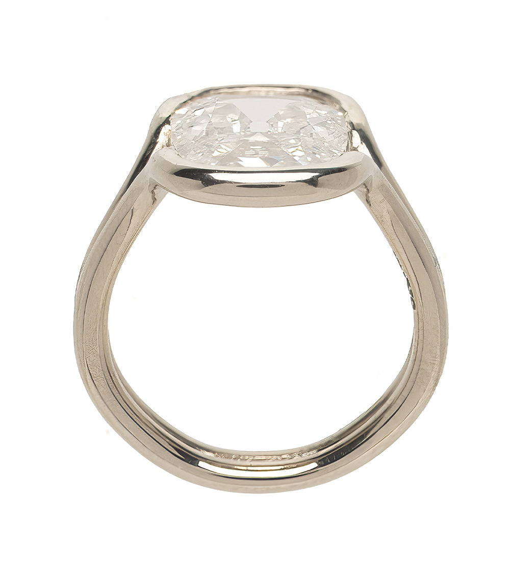 4Ct Flat Cushion Lab Grown Diamond Engagement Ring for Women - Onda Unique Wedding Band, Anniversary Gift & Proposal Jewelry