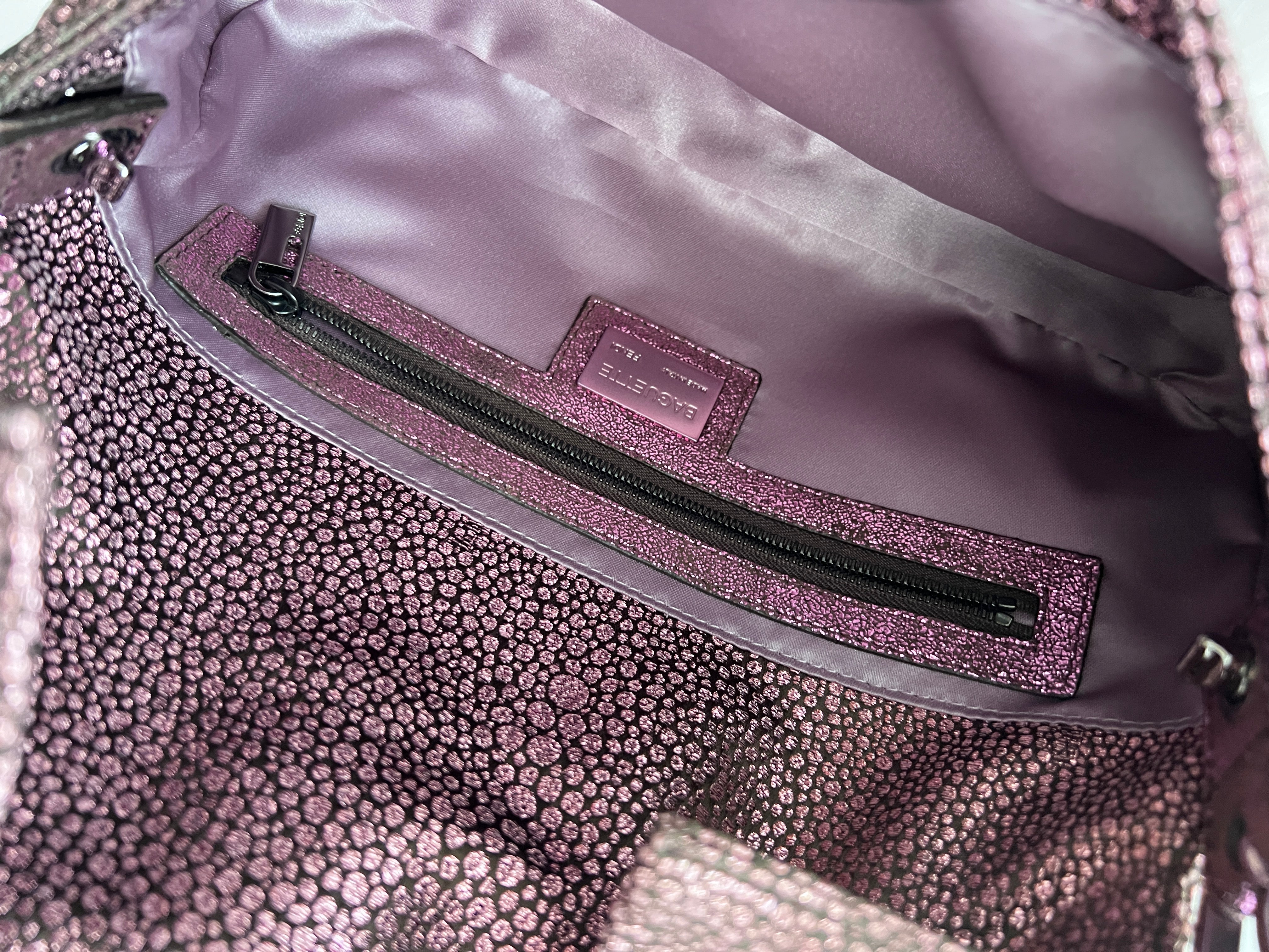 Fendi Purple Metallic Spots Baguette Bag - Luxury Designer Shoulder Bag for Women, Perfect for Parties, Date Nights & Special Occasions