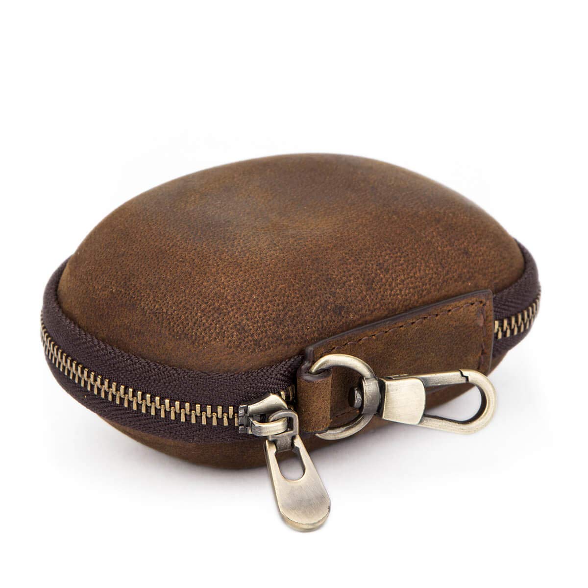 Hiram Men's Leather Coin Purse - Premium Travel Wallet for Coins & Cash (Coffee Brown) | Durable & Compact for Daily Use, Traveling, and Gifts