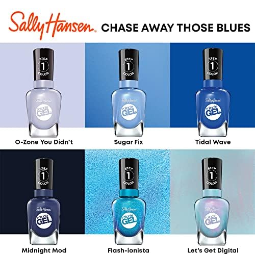 Sally Hansen Miracle Gel™ Midnight Mod Blue Nail Polish - Long Lasting Gel-Like Formula, No UV Lamp Needed - Perfect for Parties, Weddings & Everyday Wear