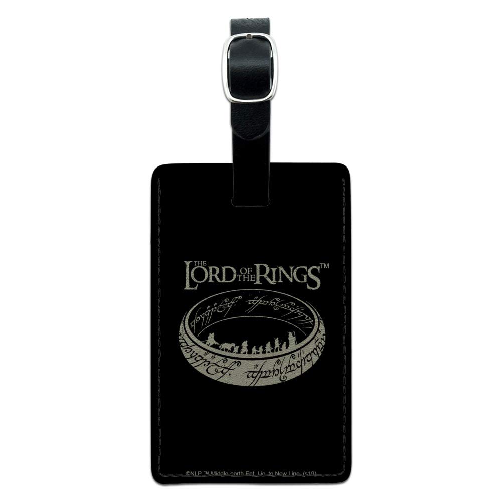 The Lord of The Rings The Journey Rectangle Leather Luggage Tag - Stylish Carry-On ID Tag for Travel Bags & Suitcases - Perfect for Airports, Business Trips & Vacation