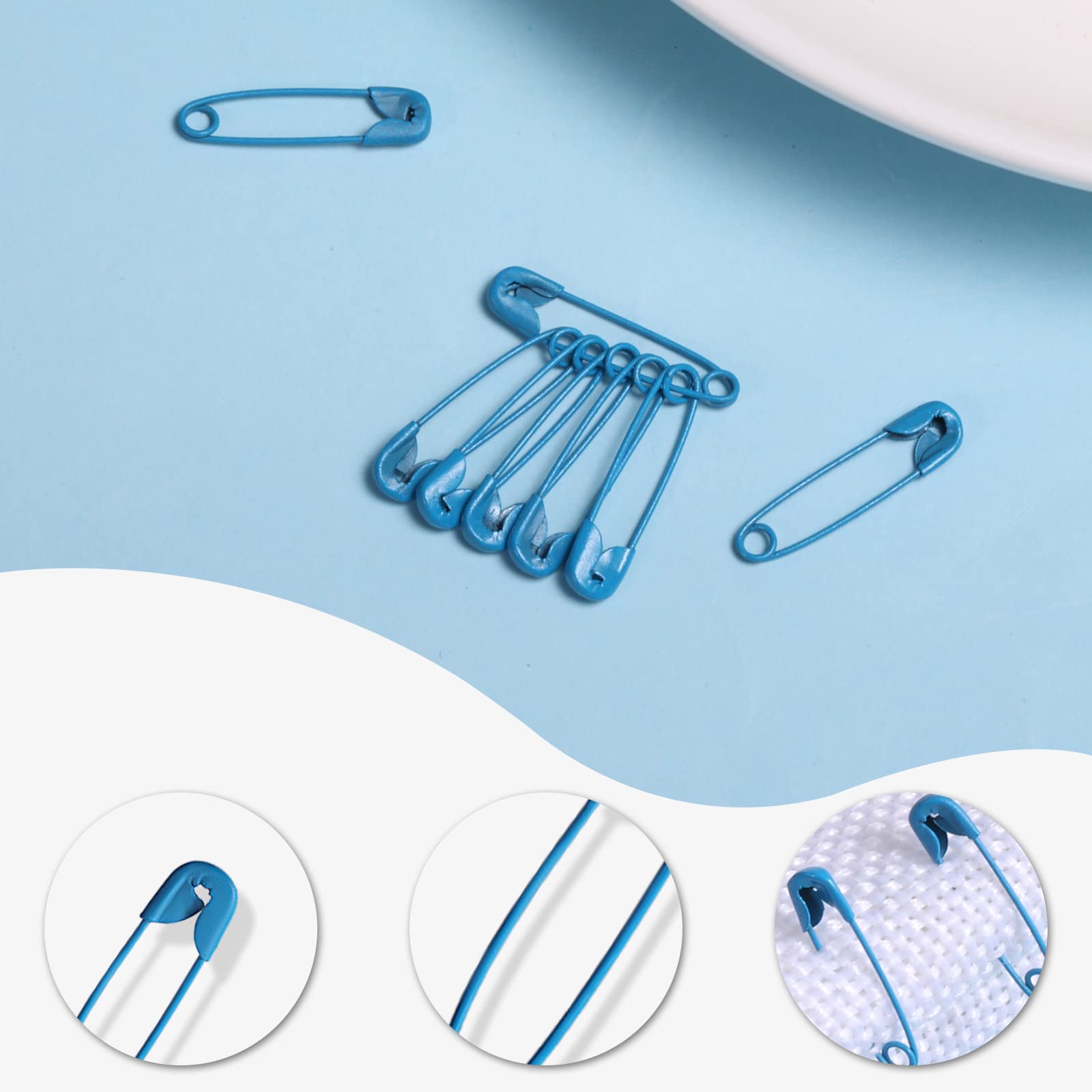 120pcs 19mm Mini Safety Pins for Clothes, Metal Sewing Pins for Clothing, Handicrafts & Jewelry Making - Dark Blue - Perfect for DIY Projects, Emergency Repairs & Fashion Accessories
