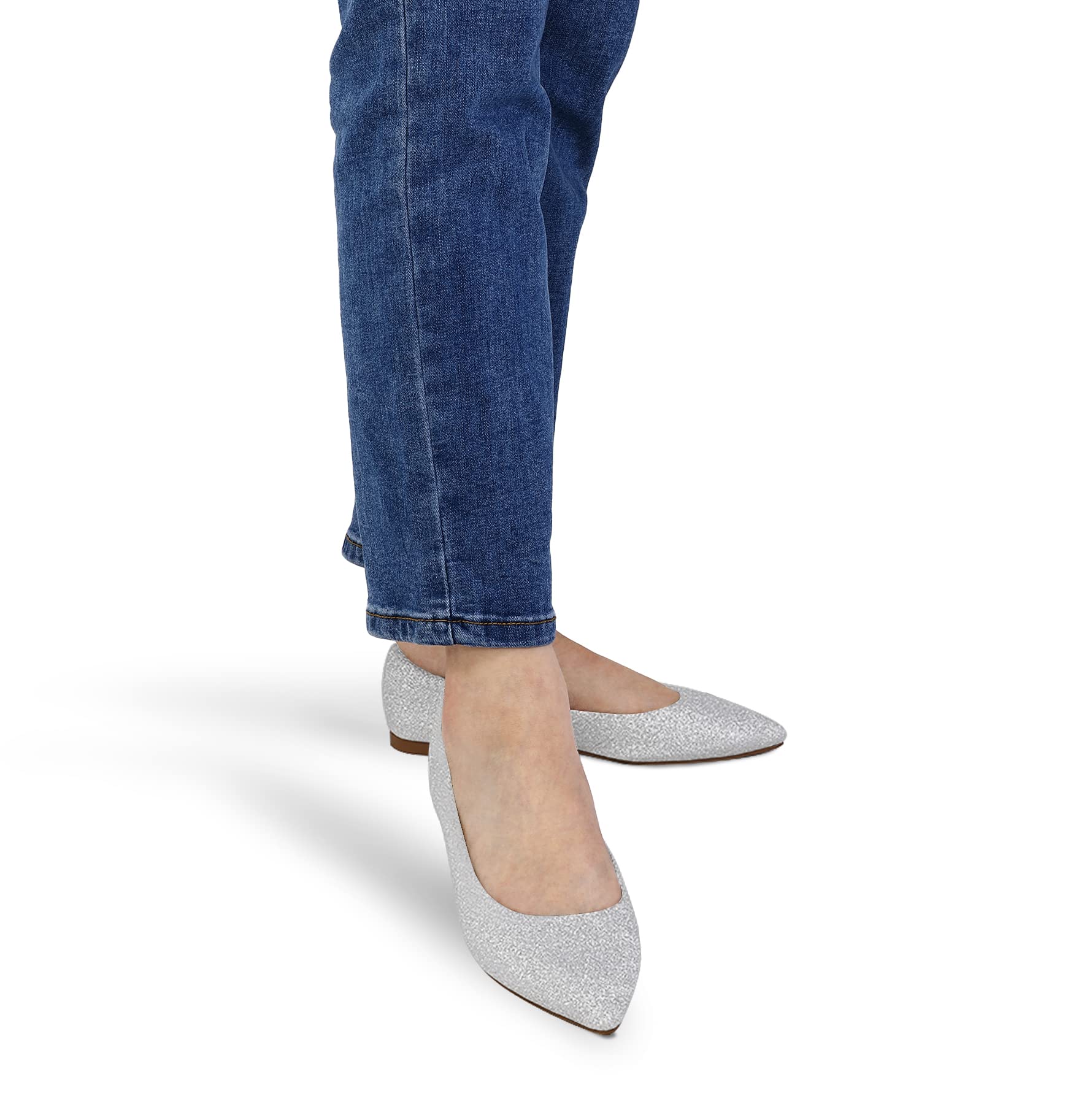 Mysoft Women's Pointed Toe Ballet Flats - Slip On Dress Shoes with Comfort Heel Support - Perfect for Office, Wedding & Casual Wear