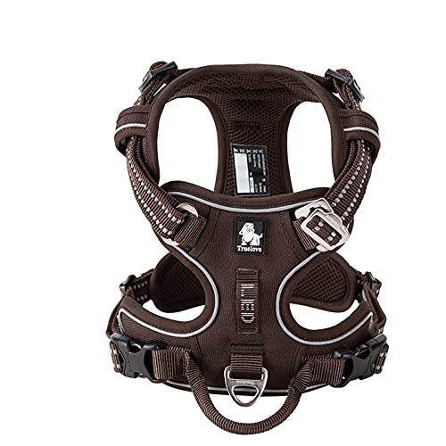 WINHYEPET No Pull Dog Harness - Reflective Adjustable Soft Mesh Vest for Small, Medium & Large Dogs - Padded Comfort for Running, Walking & Training - Easy Control Pet Harness (Brown, Medium) - Perfect for Daily Walks, Jogging & Outdoor Adventures