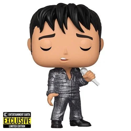 Elvis Presley 1968 Comeback Special Diamond Glitter Pop! Vinyl Figure #188 - Limited Edition Collectible for Music Fans & Home Decor