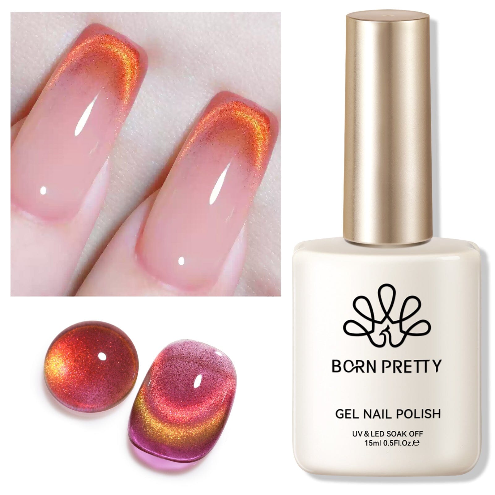 Red Yellow Cat Magnetic Gel Polish MY138 Firefly 15ml - Long Lasting UV LED Nail Polish for Salon & Home Manicures - Perfect for Parties, Weddings & Special Occasions