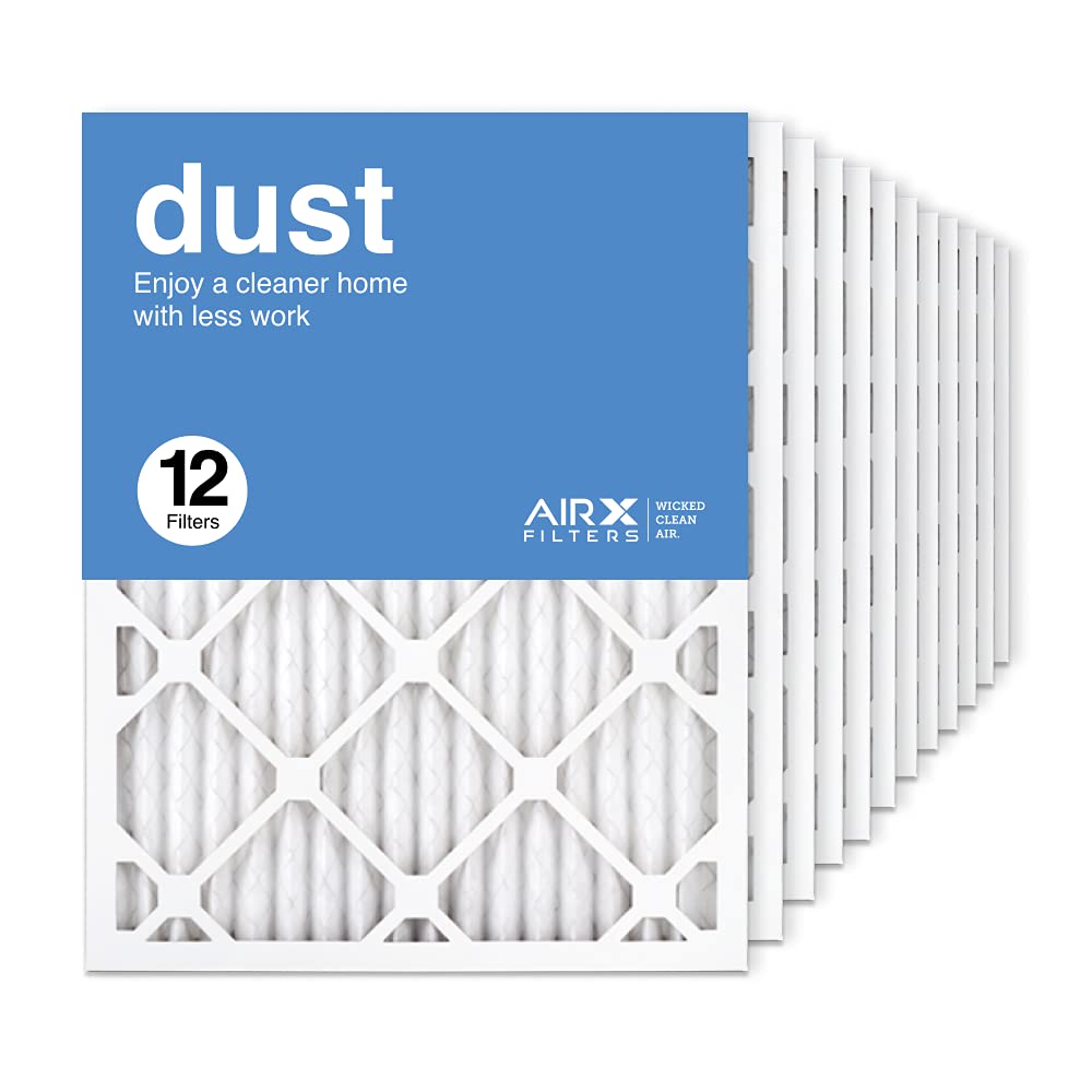16.37x21.5x1 MERV 8 Pleated Air Filter - Box of 12 | AC Furnace Replacement | Made in USA | Dust & Allergen Reduction for Home & Office HVAC Systems