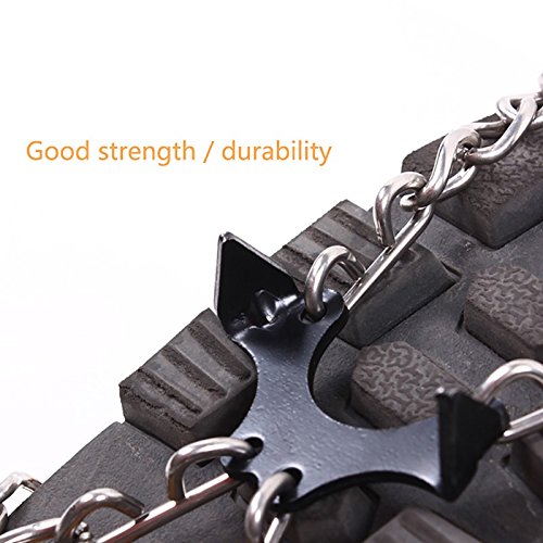 12-Pack Non-Slip Ice Cleats for Shoes - Heavy Duty Snow & Ice Traction Crampons with 12 Steel Spikes - Perfect for Hiking, Climbing, Winter Walking & Outdoor Activities