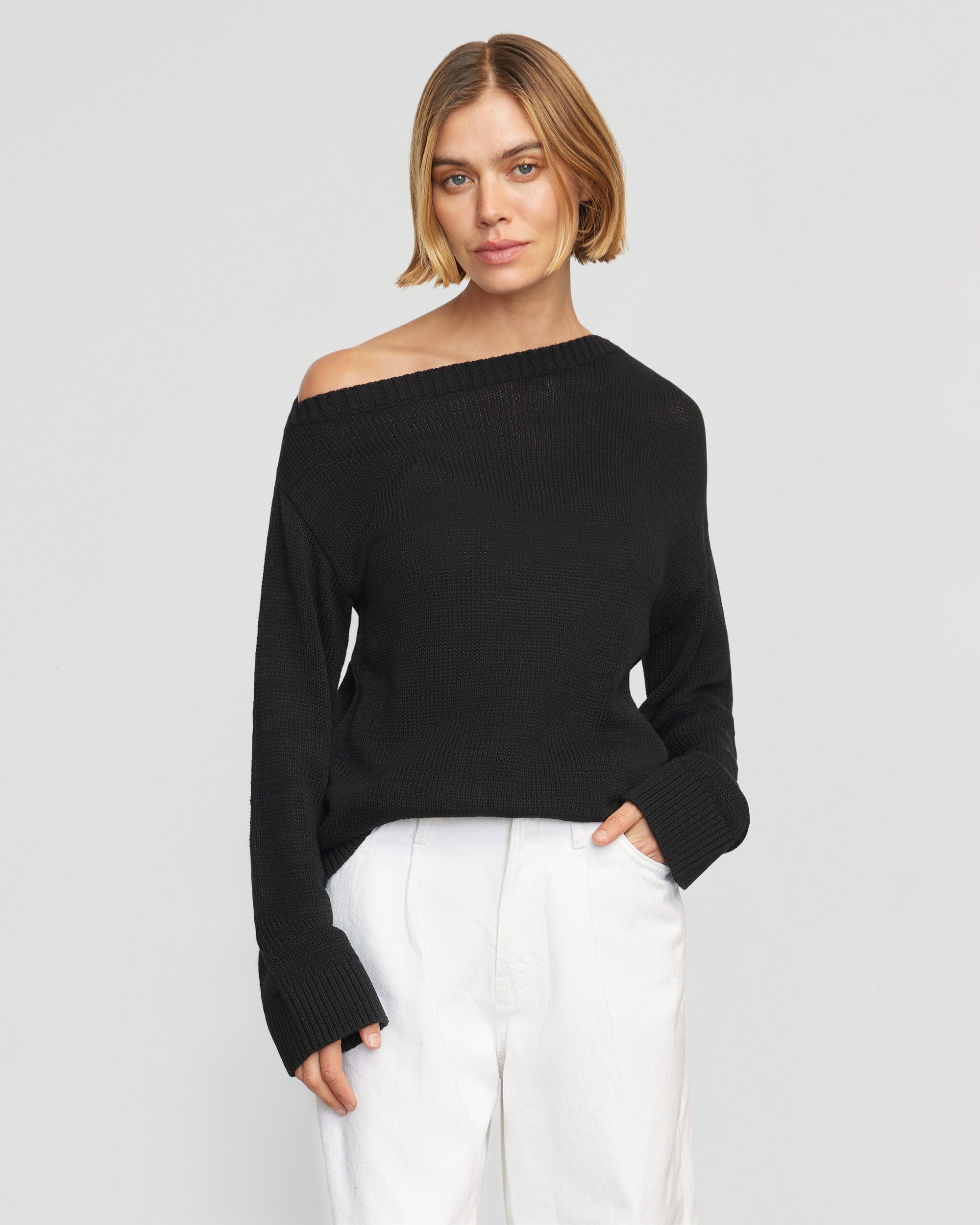 Stylish Lightweight Off Shoulder Sweater for Women - Trendy Casual Pullover for Date Night & Weekend Outfits