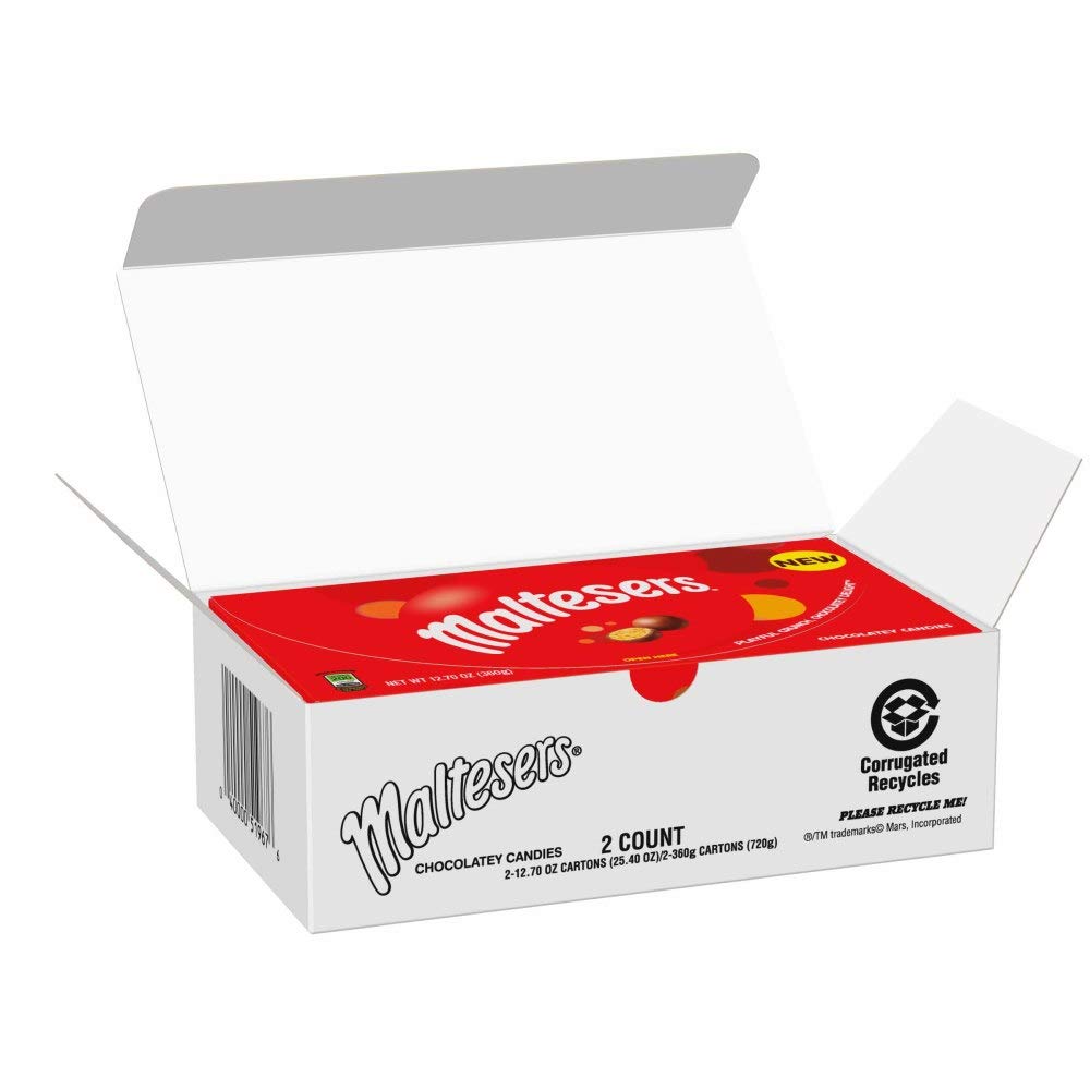 MALTESERS Original Milk Chocolate Candy Balls Gift Box 310g (Pack of 2) - Perfect for Birthday Gifts, Party Favors & Holiday Treats