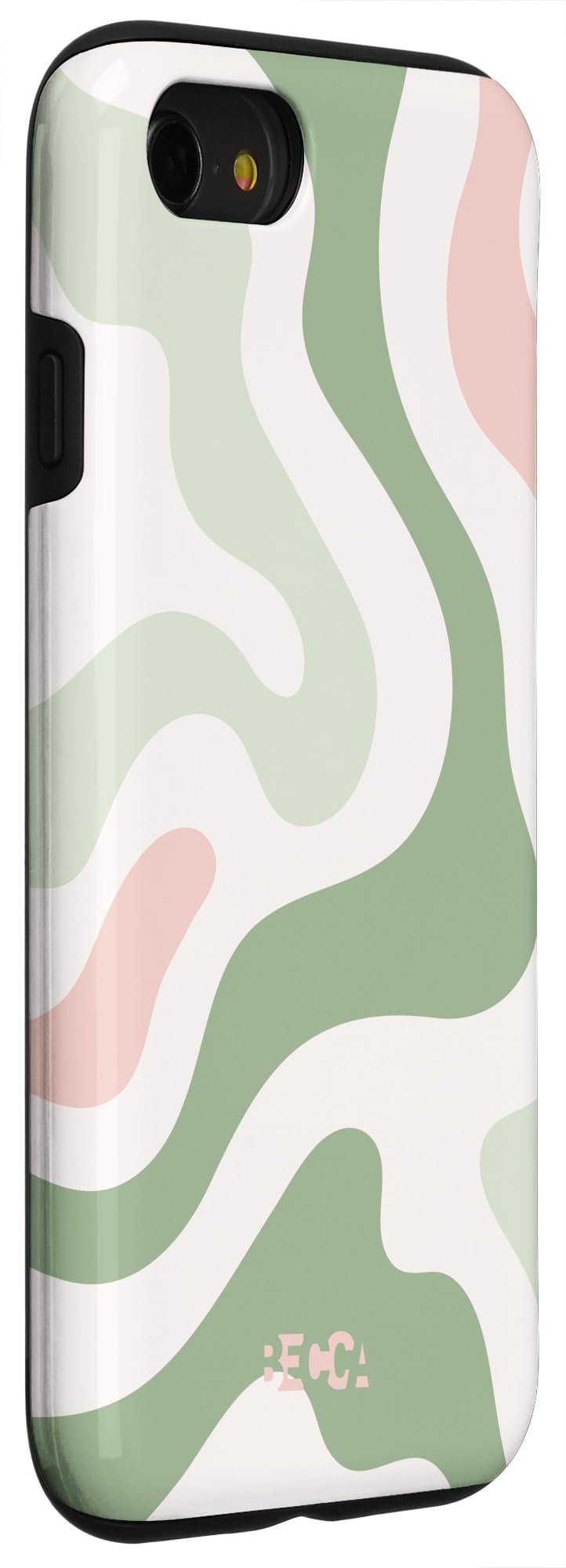 iPhone SE (2020) / 7 / 8 Sage Green Retro Liquid Swirl Abstract Pattern Pink Phone Case - Stylish Protection for Everyday Use