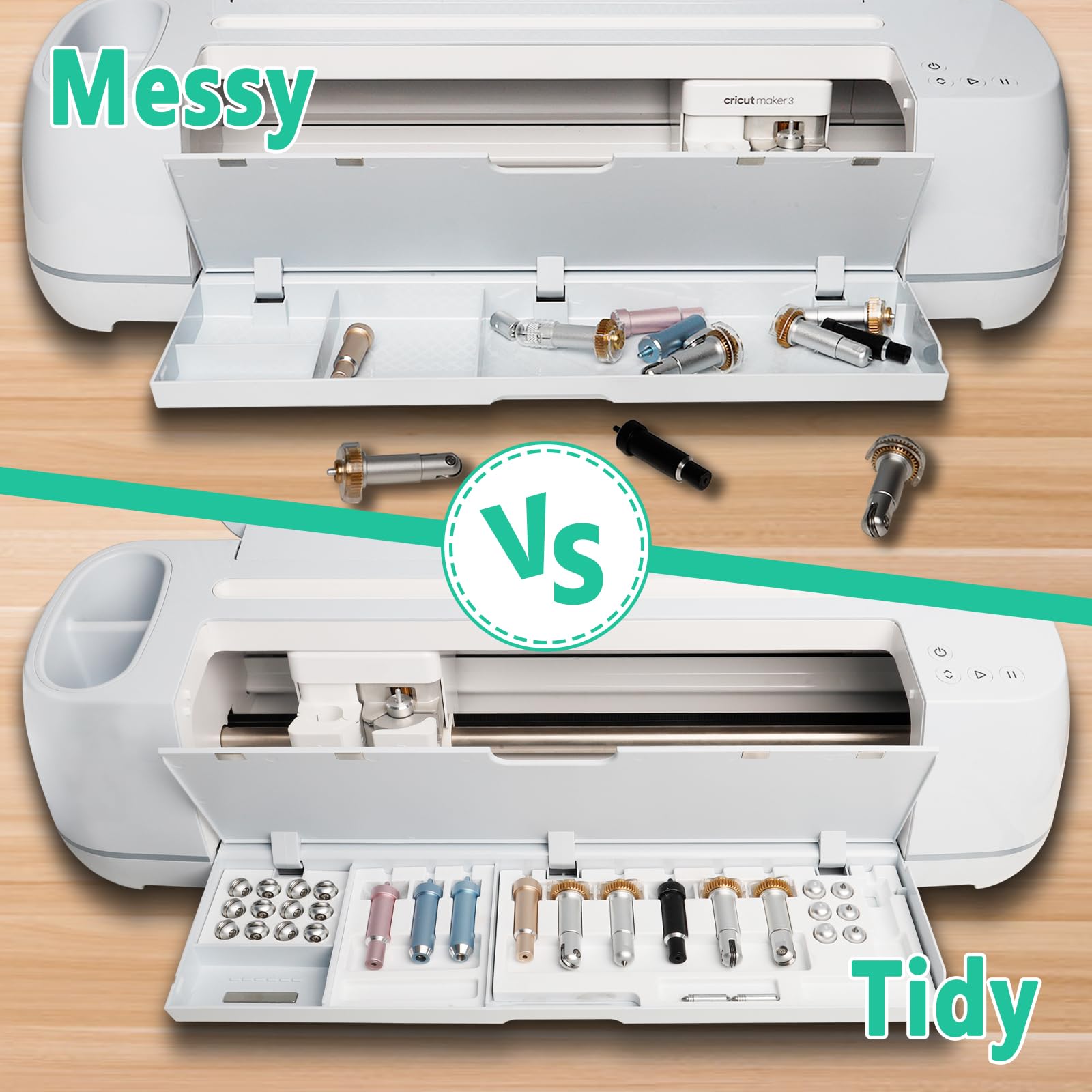TVIOX Blade Storage Insert Organizer for Cricut Maker 3 & Maker - Blades Tray, Drawer Housing & QuickSwap Tip Accessories - White (Blades/Housing Not Included) - Perfect for Crafting, Scrapbooking & DIY Projects