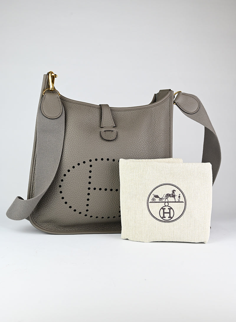 Authentic Hermès Evelyne 29 Leather Shoulder Bag in Taupe - Perfect for Work, Travel & Everyday Luxury