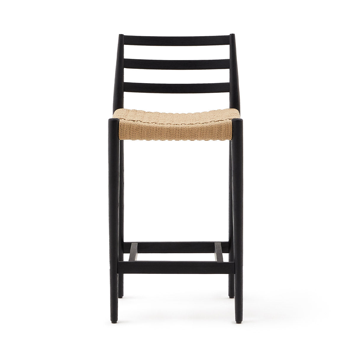 Kave Home Analy Stool - Modern Bar Stool with Metal Frame & Wooden Seat - Perfect for Kitchen Island, Breakfast Bar & Home Decor