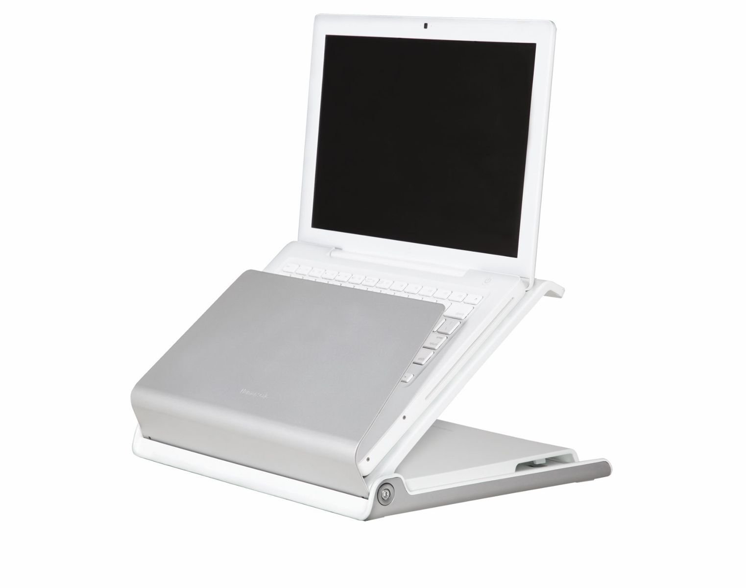 Humanscale L6 Notebook Manager - White/Silver | Premium Desk Organizer for Laptops & Notebooks | Perfect for Home Office & Workspace Organization