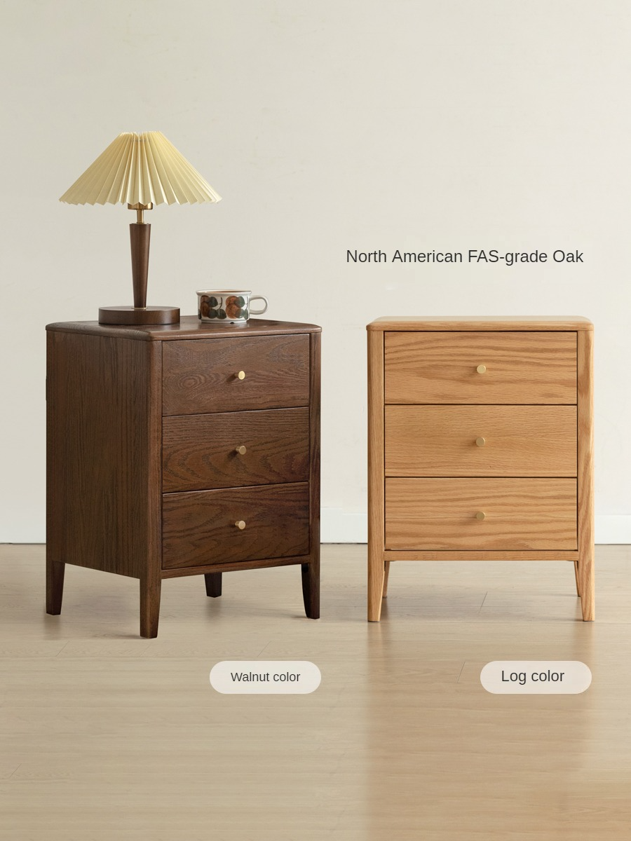 Solid Wood Nightstand - Oak & Cherry Wood Bedside Table for Bedroom, Modern & Rustic Style | Perfect for Bedrooms, Guest Rooms & Home Decor