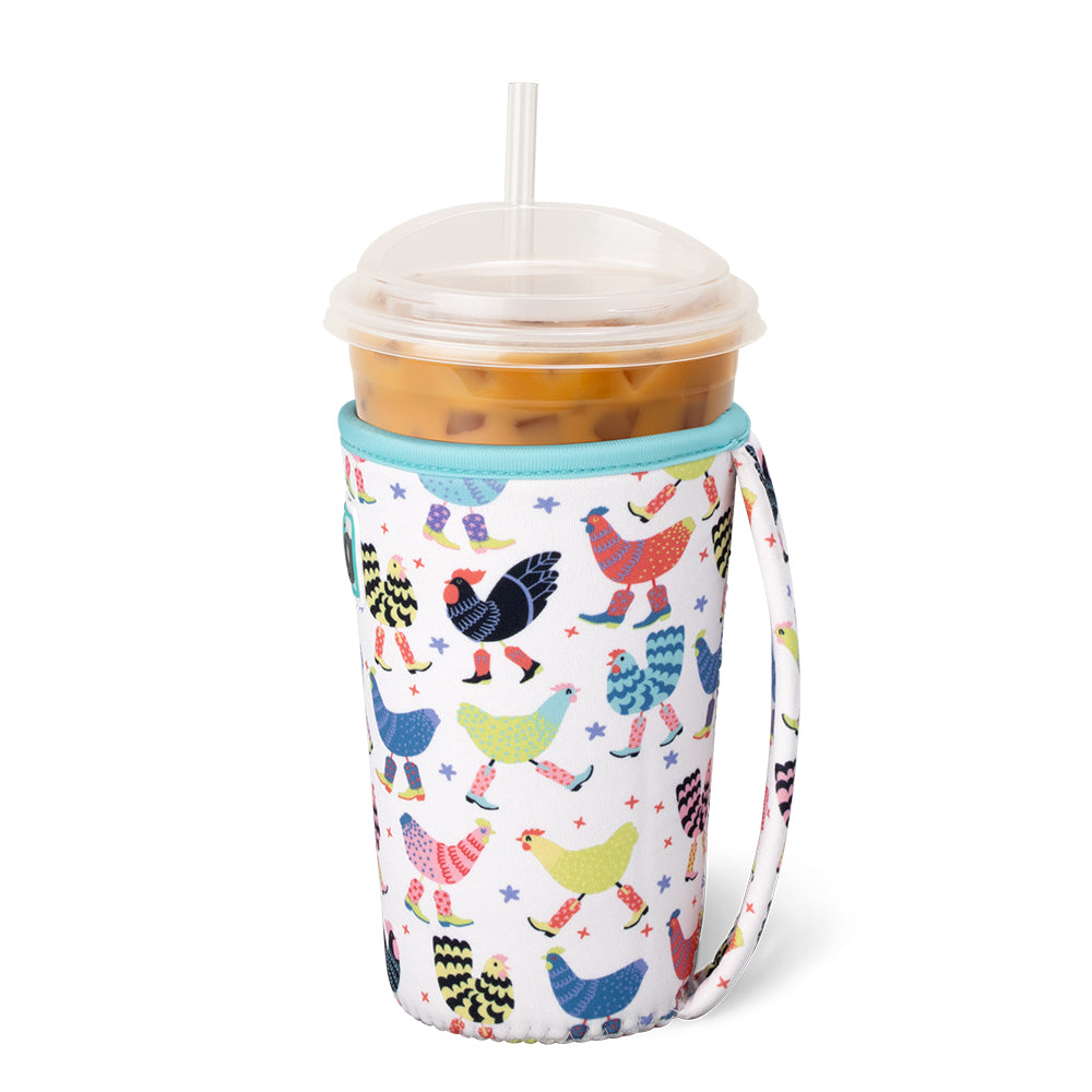 Funky Chicken Insulated Medium Iced Cup Coolie - Perfect for Summer Drinks, Beach Parties, and Outdoor Picnics