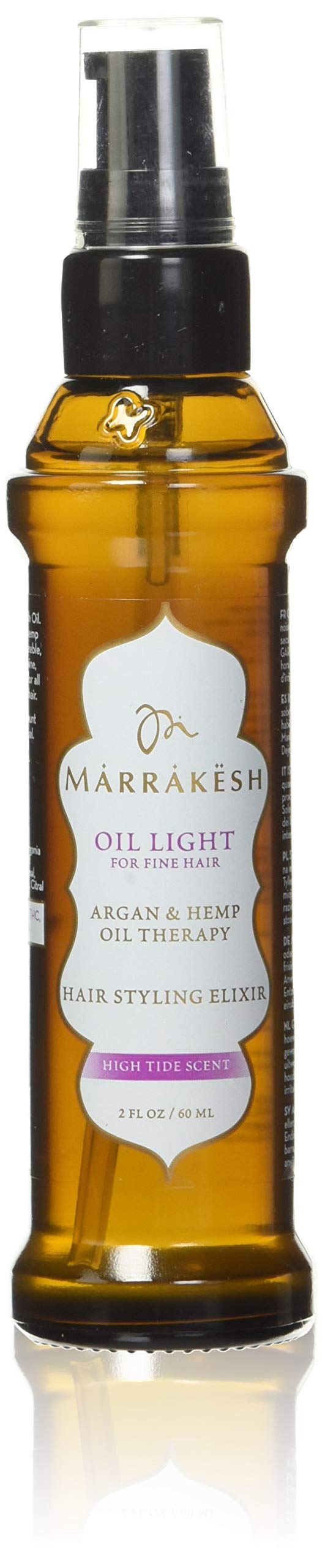 Marrakesh Oil Light Hair Styling Elixir - 60ml Moroccan Argan Oil Treatment for Frizz Control & Shine | Perfect for Daily Styling & Heat Protection