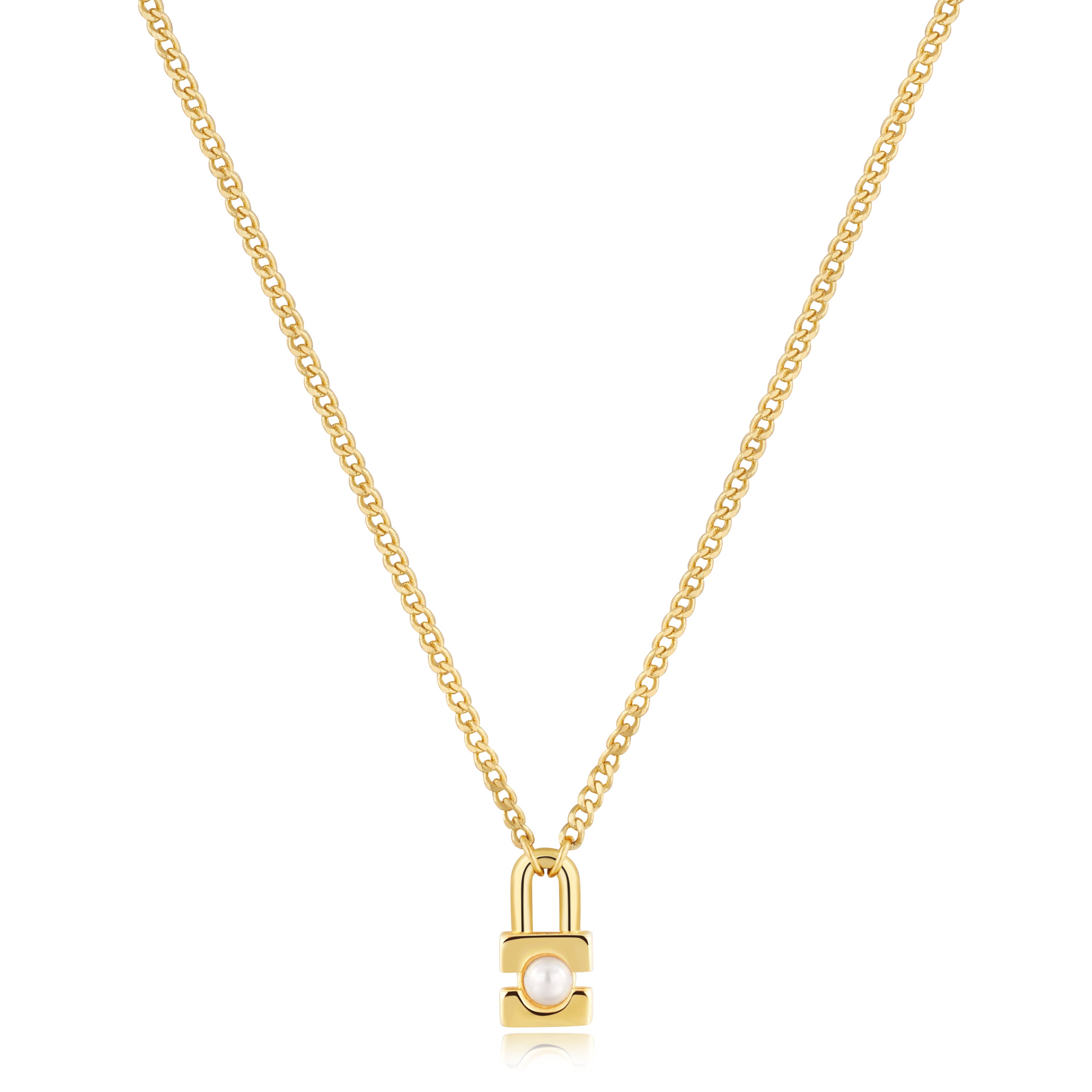 Elegant Gold Shell Pearl Padlock Necklace for Women - Perfect for Valentine's Day Gifts, Anniversary & Romantic Occasions