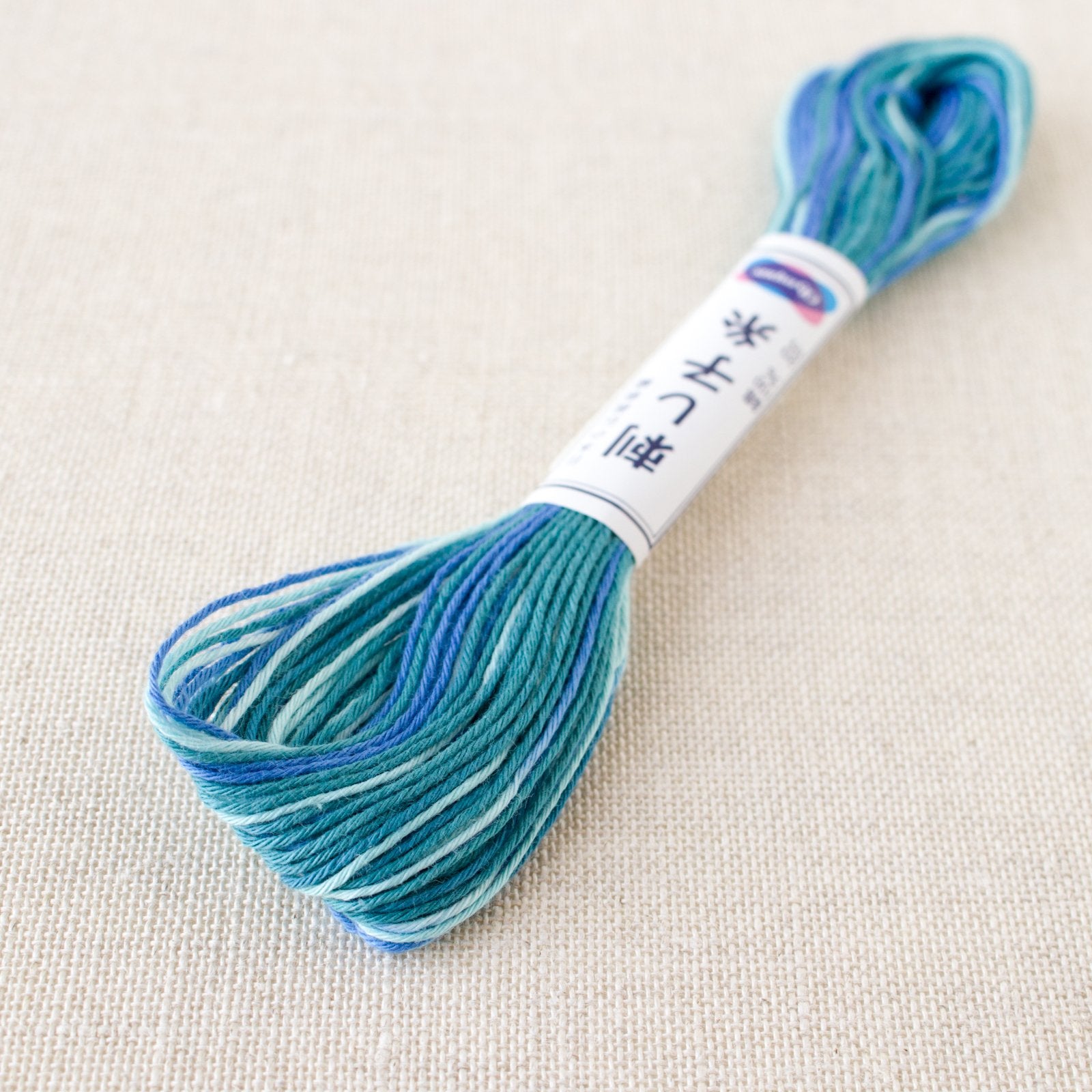 Premium Japanese Sashiko Embroidery Thread - Variegated Caribbean Sea Color (#72) for DIY Sewing, Quilting & Fabric Repair Projects