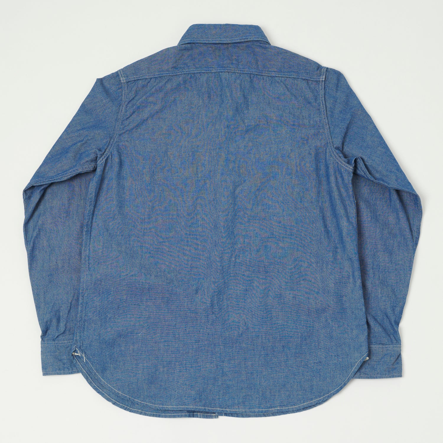 Full Count 4810 22 5oz Original Selvedge Chambray Shirt - Mid Blue | Premium Denim Workwear for Men | Casual & Outdoor Style