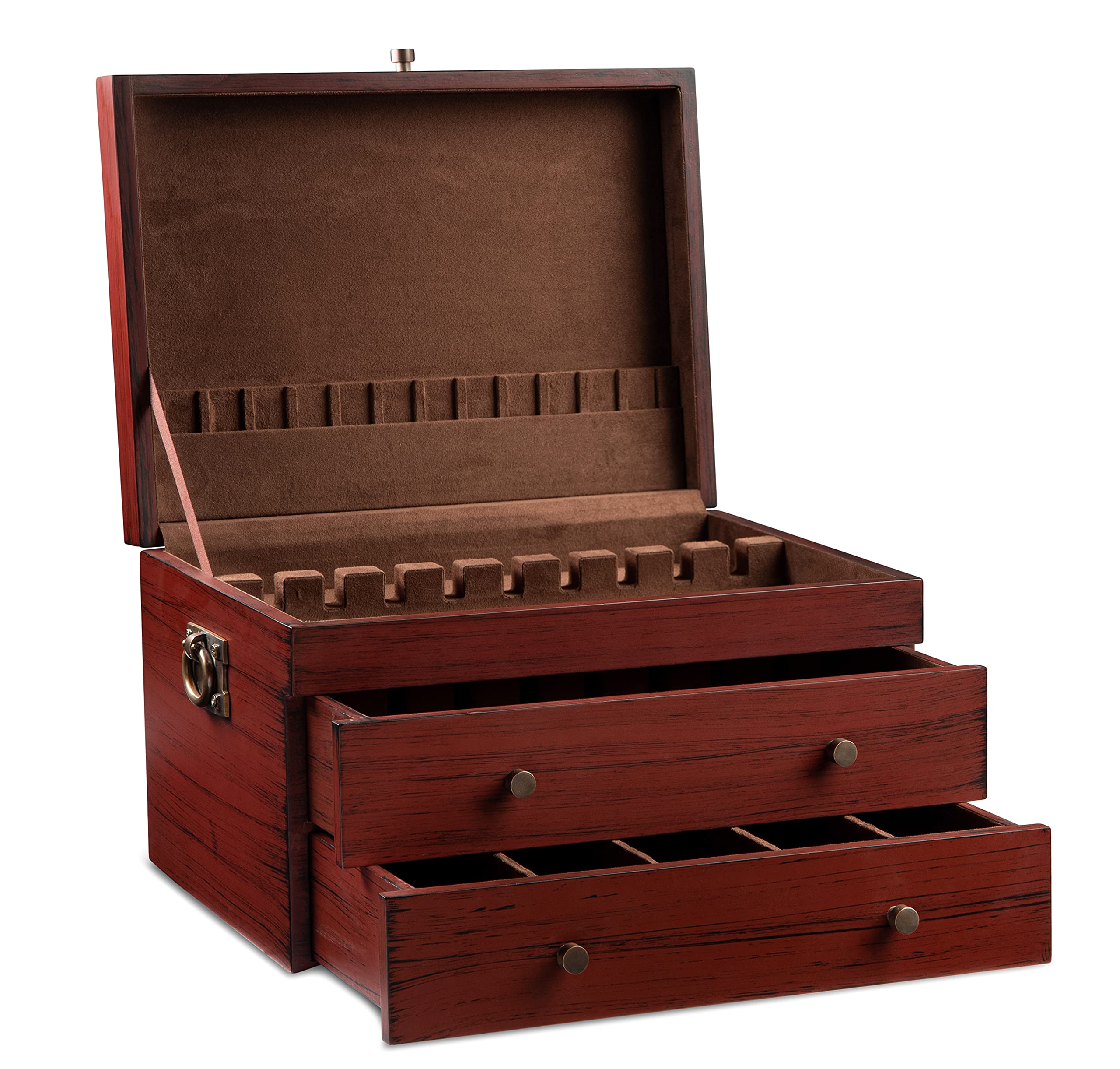 Royalty Art Fine Silverware Storage Box with Pull-Out Drawer - 15” x 11” Large Kitchen Organizer for Flatware, Utensils & Cutlery - Elegant Countertop Decor for Dining Room & Kitchen - Perfect for Hosting, Gifting & Home Organization