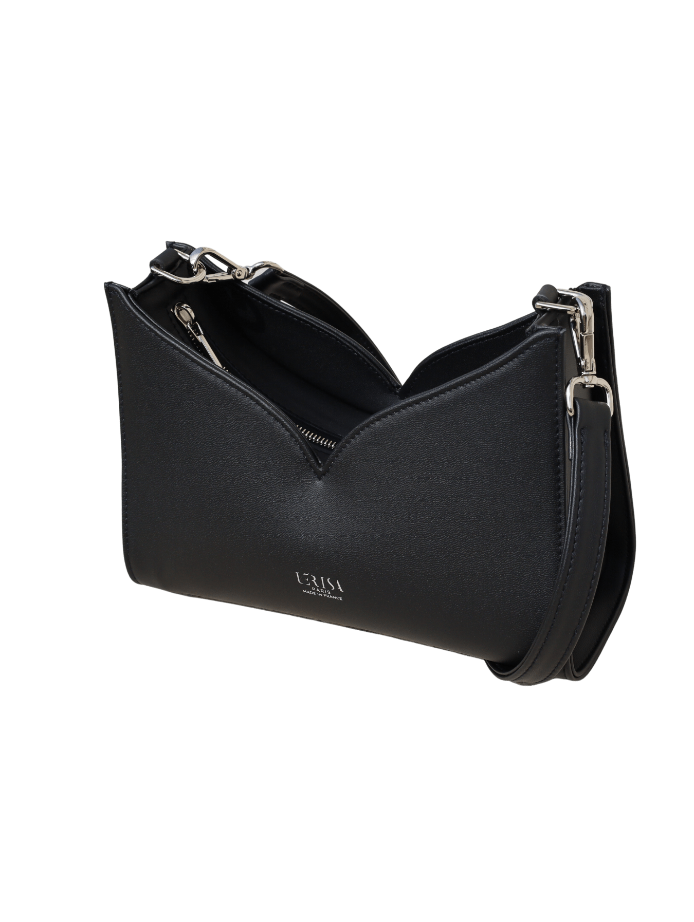 Lerisa Vegan Grape Leather Crossbody Bag for Women - Stylish Black Purse for Everyday Use, Work, and Travel