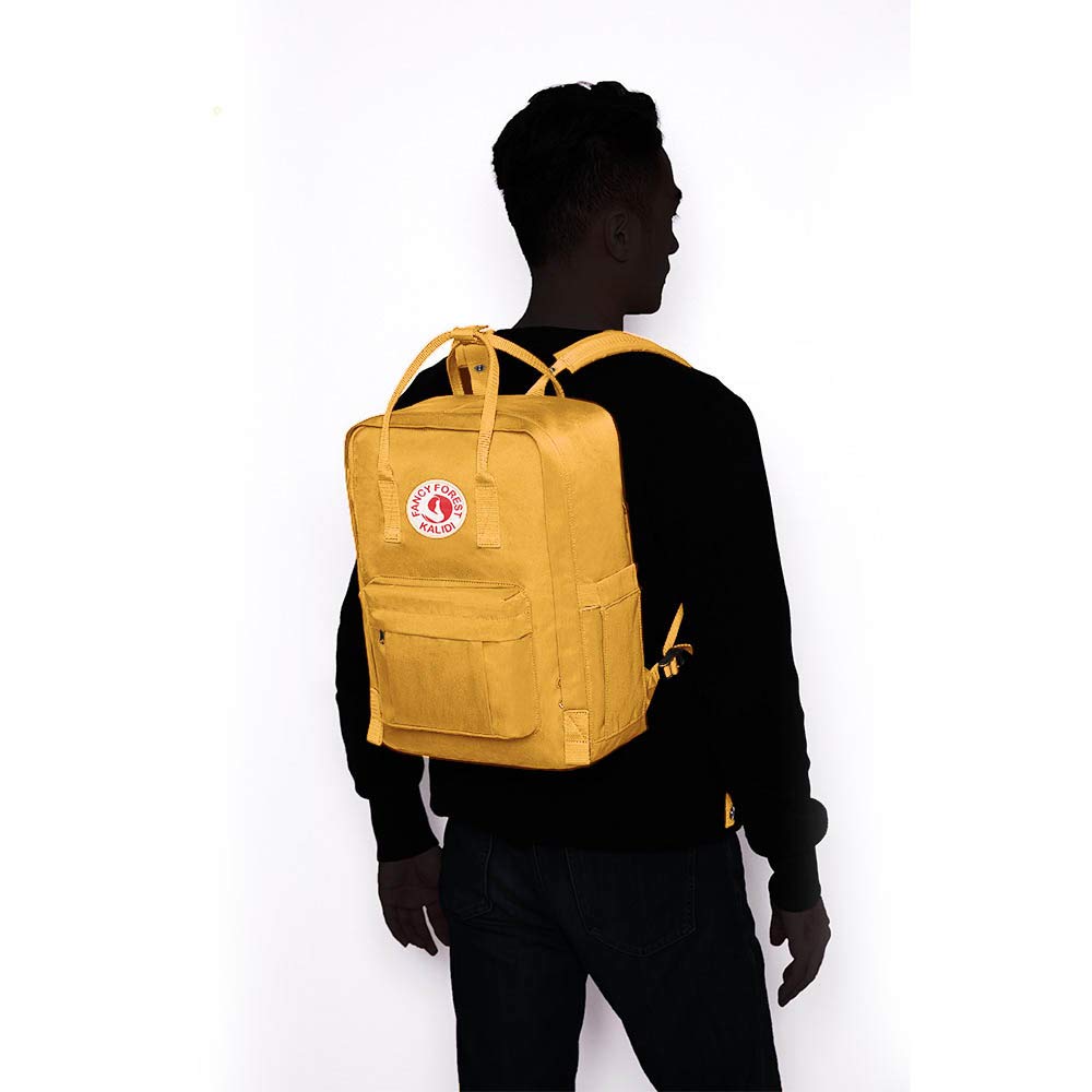 KALIDI 15 Inch Casual Laptop Backpack - Waterproof College School Bag for Men & Women, Lightweight Travel Daypack for Hiking, Camping, Gym & Outdoor Activities (Yellow) - Perfect for Work Commute, Campus Life and Weekend Adventures