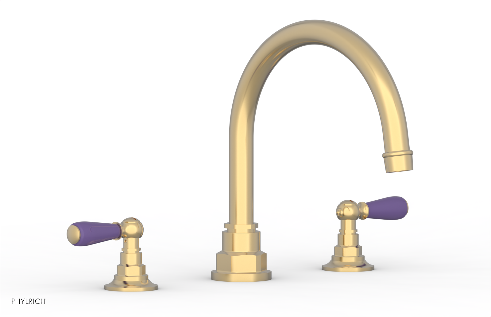 Jamestown Deck Tub Set with Lever Handles & Purple Accents - 165