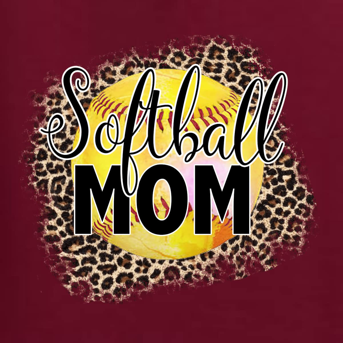 Wild Bobby Softball Mom Animal Print Long Sleeve Shirt for Women & Men - Perfect for Baseball Games, Team Sports & Casual Wear