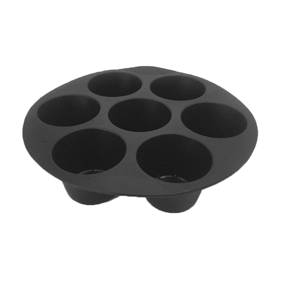 JIUER 7-Cup Silicone Muffin Pan - Non-Stick Cupcake Baking Mold for Air Fryer Ovens (3.5-5.8L Capacity) - Perfect for Baking, Party Treats & Meal Prep