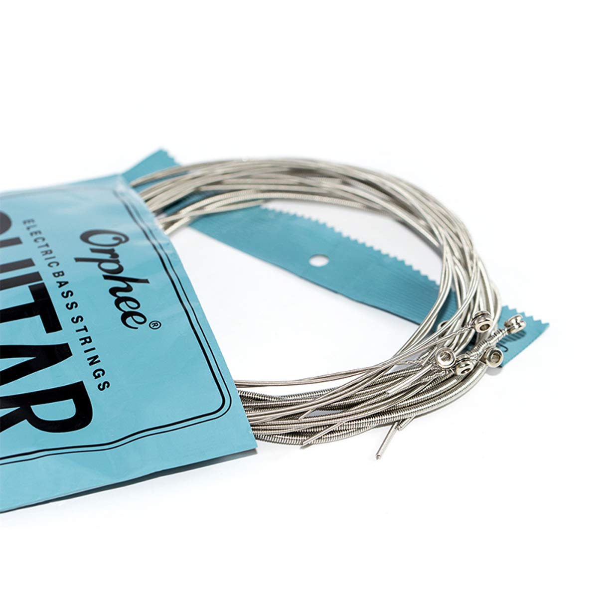 Orphee VX140 Hexagonal Steel Nickel Wound Electric Bass Guitar Strings - 6-String Set (Long Scale .030 .045 .065 .080 .100 .125) for Professional Musicians & Studio Recording