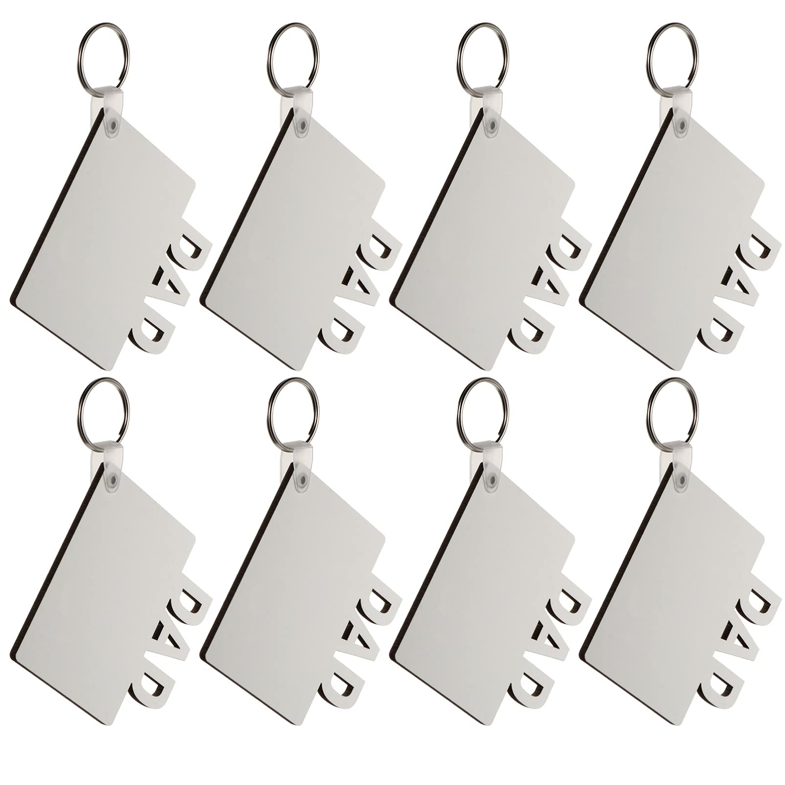 Milisten 8Pcs Sublimation Blanks Keychains - Customizable Heat Transfer Key Rings for Moms, Gifts, and Personal Accessories