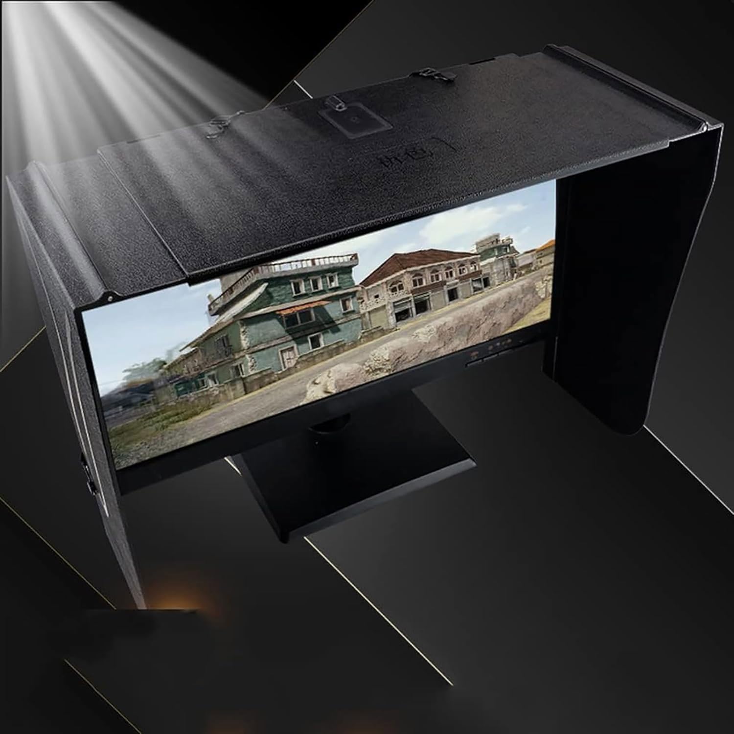 17-27 Inch Monitor Sunshade with Fixed Band - Foldable Anti-Glare & Dustproof Laptop Screen Cover for 17-27
