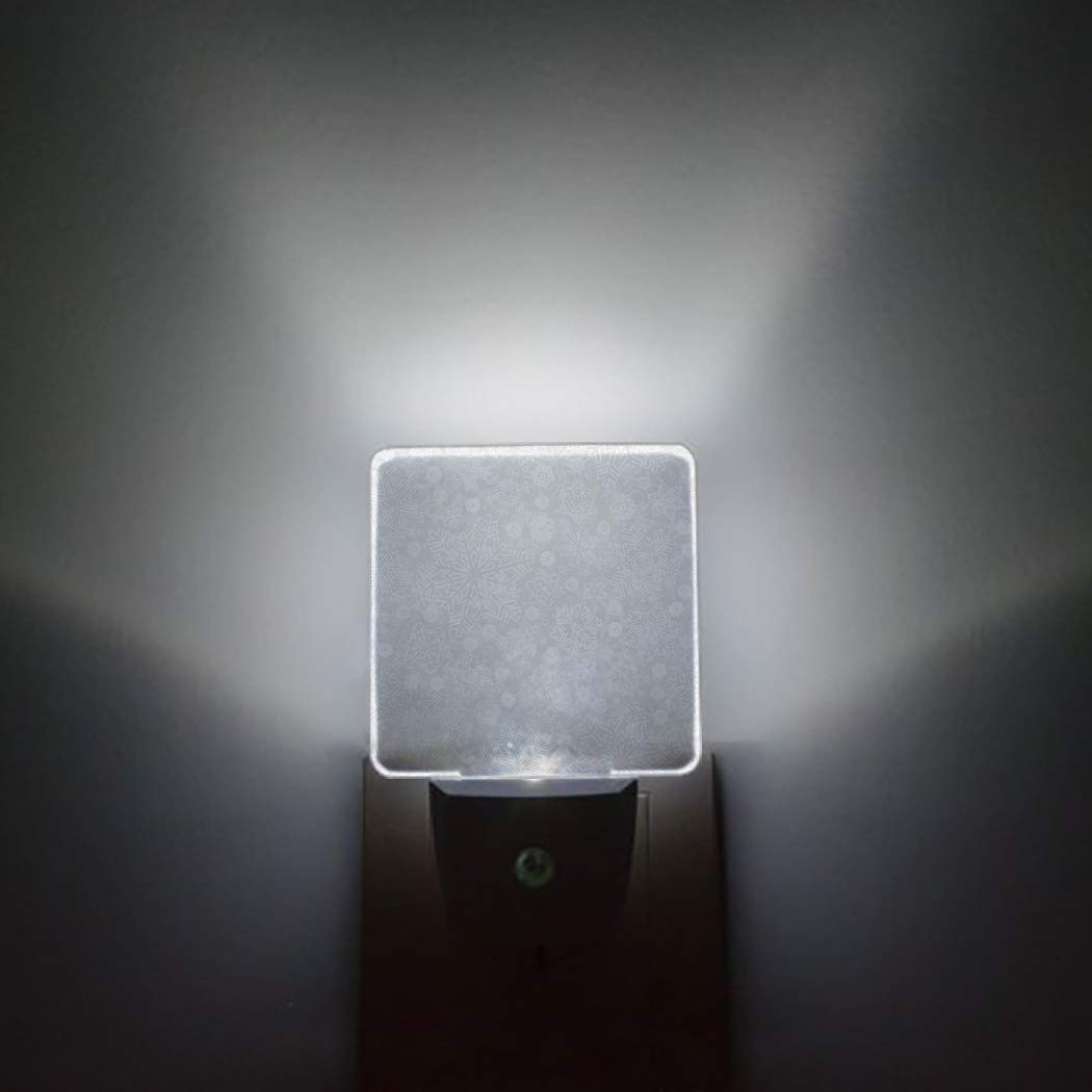Snowflake LED Night Light Plug-in with Dusk-to-Dawn Sensor - Grey Christmas Decorative Light for Kids Room, Nursery, Bedroom, Bathroom, Hallway & Stairs - Perfect for Nighttime Safety and Cozy Home Decor