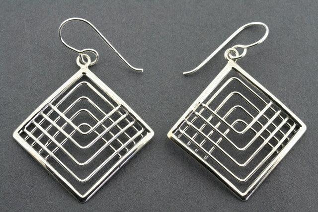 Elegant Deco Diamond Earrings in Sterling Silver - Perfect for Parties, Weddings & Special Occasions