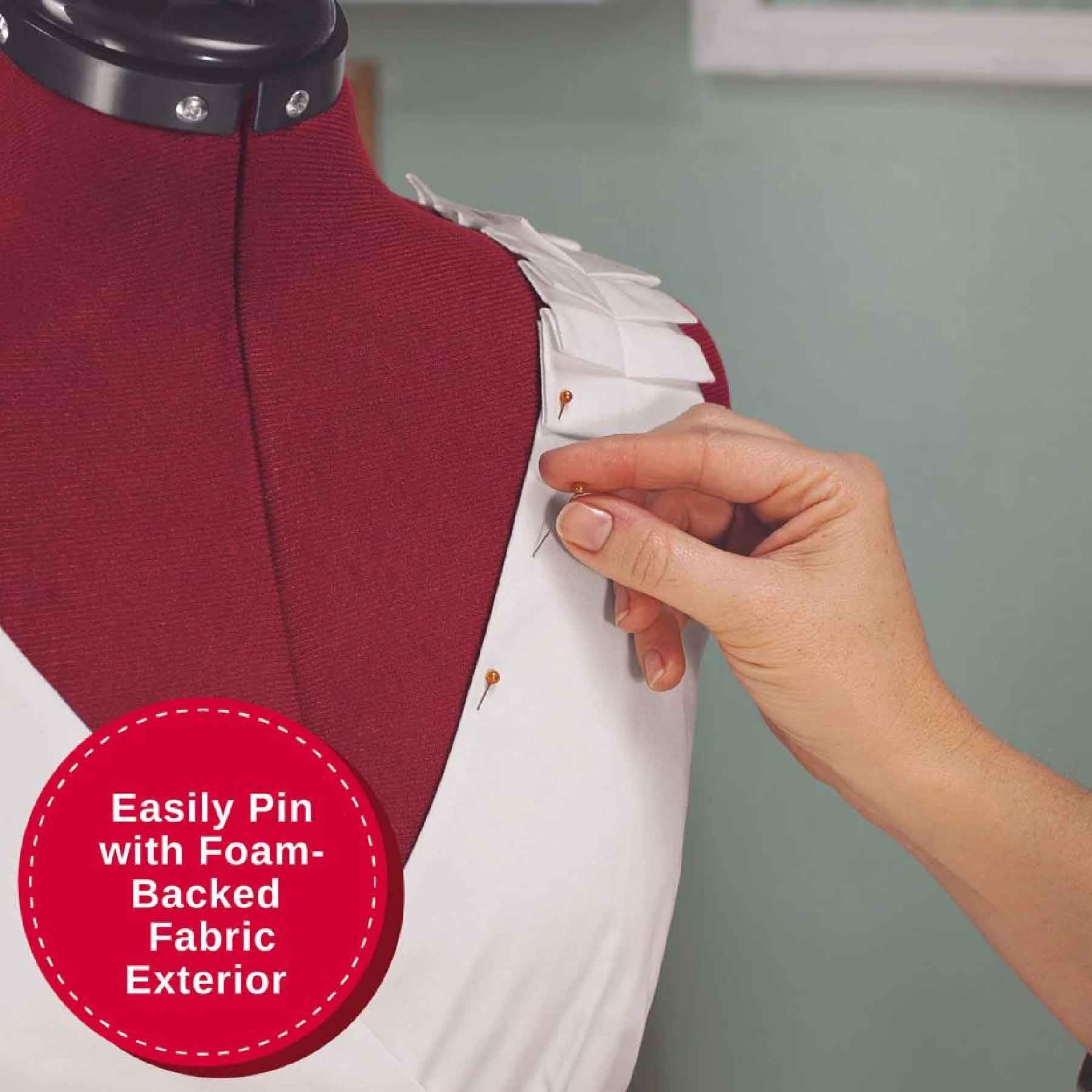 SINGER Adjustable Dress Form Mannequin for Women - Size 4-10, Pinnable Body Torso with 360° Hem Guide, Foam-Backed Fabric, 12 Dials & Tripod Stand | Perfect for Fashion Design, Sewing, Tailoring & Dressmaking