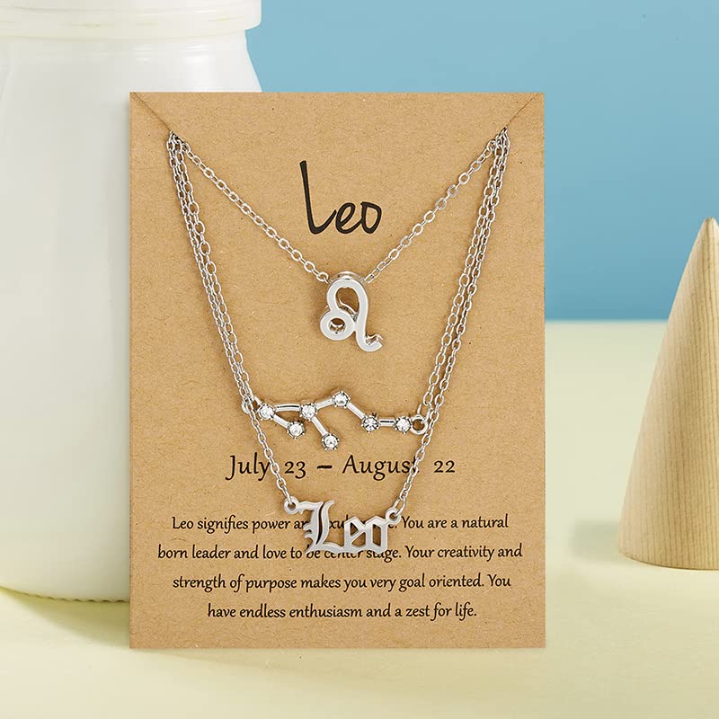 ShiQiao Horoscope Necklace for Women - Zodiac Astrology Pendant with 3 Layers, Perfect Birthday & Christmas Gift for Girls - Elegant Star Necklace for Daily Wear, Special Occasions & Spiritual Jewelry Collection