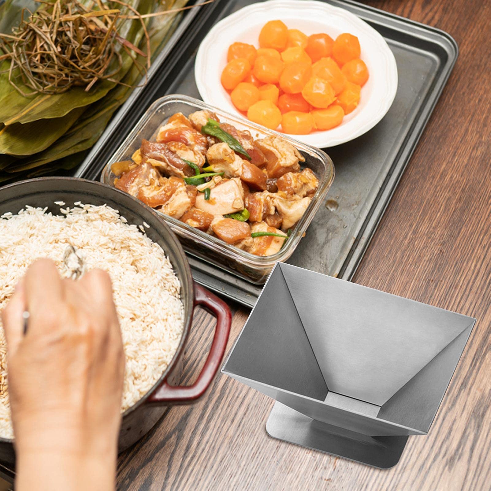 Premium Stainless Steel Zongzi Molds for DIY Sticky Rice Dumplings - Triangle, Square & Rectangle Shapes - Perfect for Dragon Boat Festival & Asian Cooking - Durable Kitchen Accessories for Homemade Rice Dumplings & Traditional Festive Meals