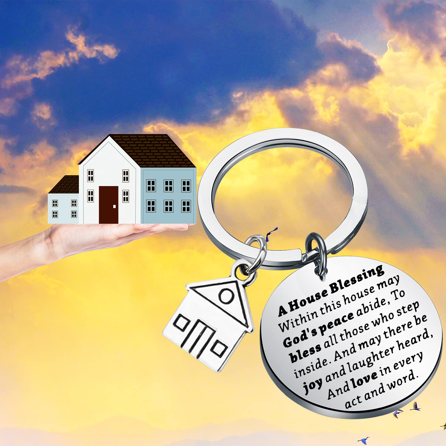 MYOSPARK New House Keychain - Elegant Homeowner Jewelry Gift for Women, First Home & Housewarming Present, House Blessing Keepsake - Perfect for New Home Celebrations & Special Occasions