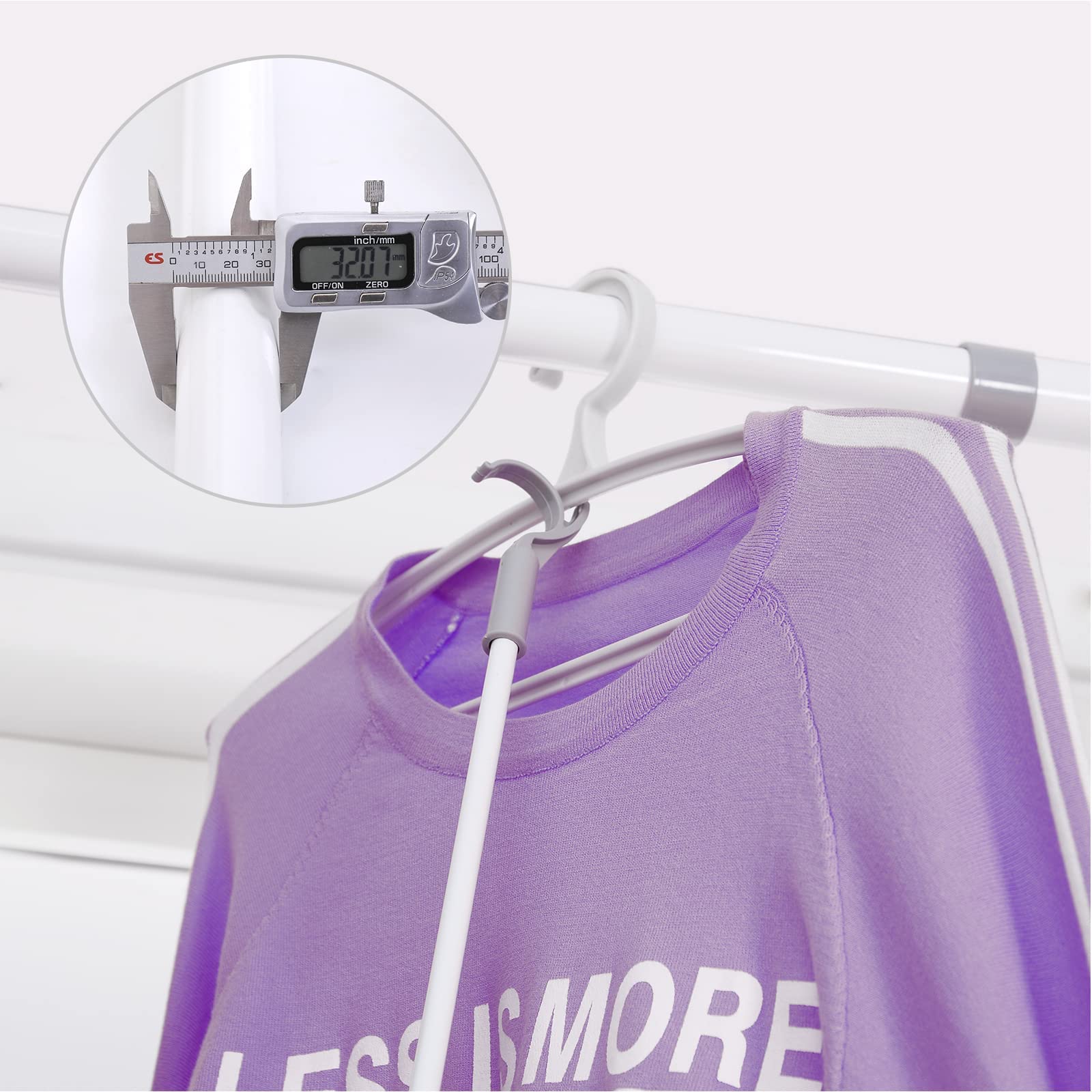 Double Clothing Rack - Adjustable Heavy Duty Garment Rack with 2 Tiers, Freestanding Closet Organizer for Bedroom, Laundry Room or Closet Storage - White
