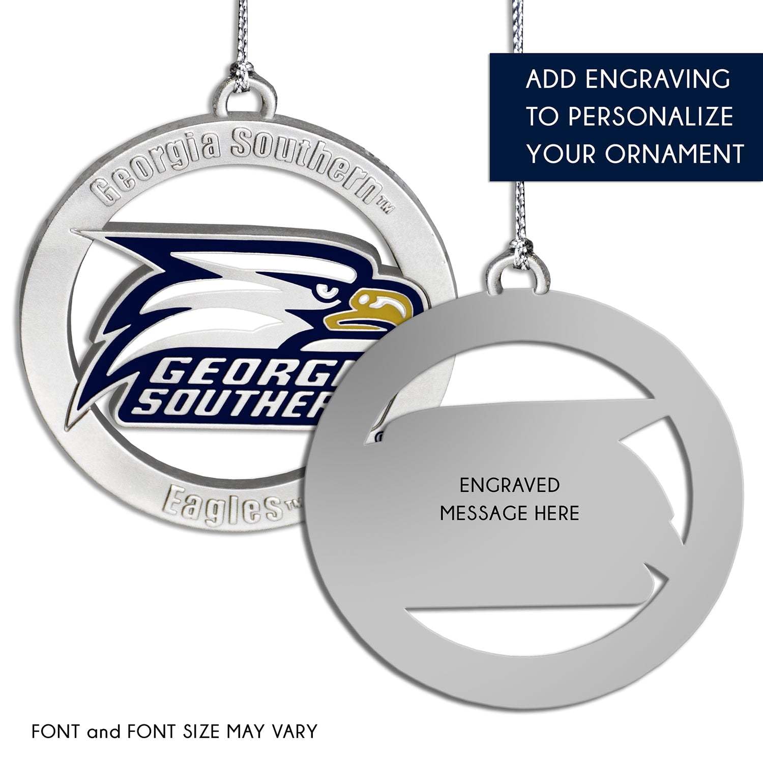Georgia Southern University NCAA Fan Ornament - Perfect for Christmas Tree Decor, Alumni Gifts & College Football Tailgating Party Decorations
