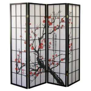 Elegant Plum Blossom 4 & 8 Panel Room Divider - Handcrafted Asian-Inspired Folding Screen for Home, Office & Event Decor