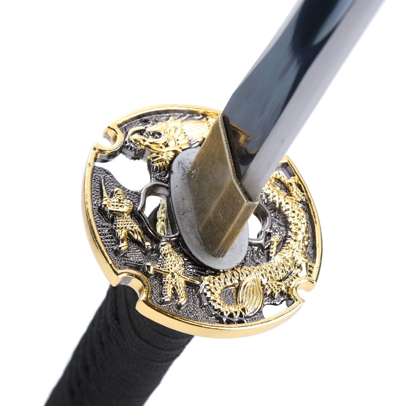 Handmade Japanese Ninjato Sword with Gold Dragon Tsuba - Authentic Ninja Katana for Martial Arts, Cosplay & Collectors - Perfect for Training, Display & Historical Reenactments