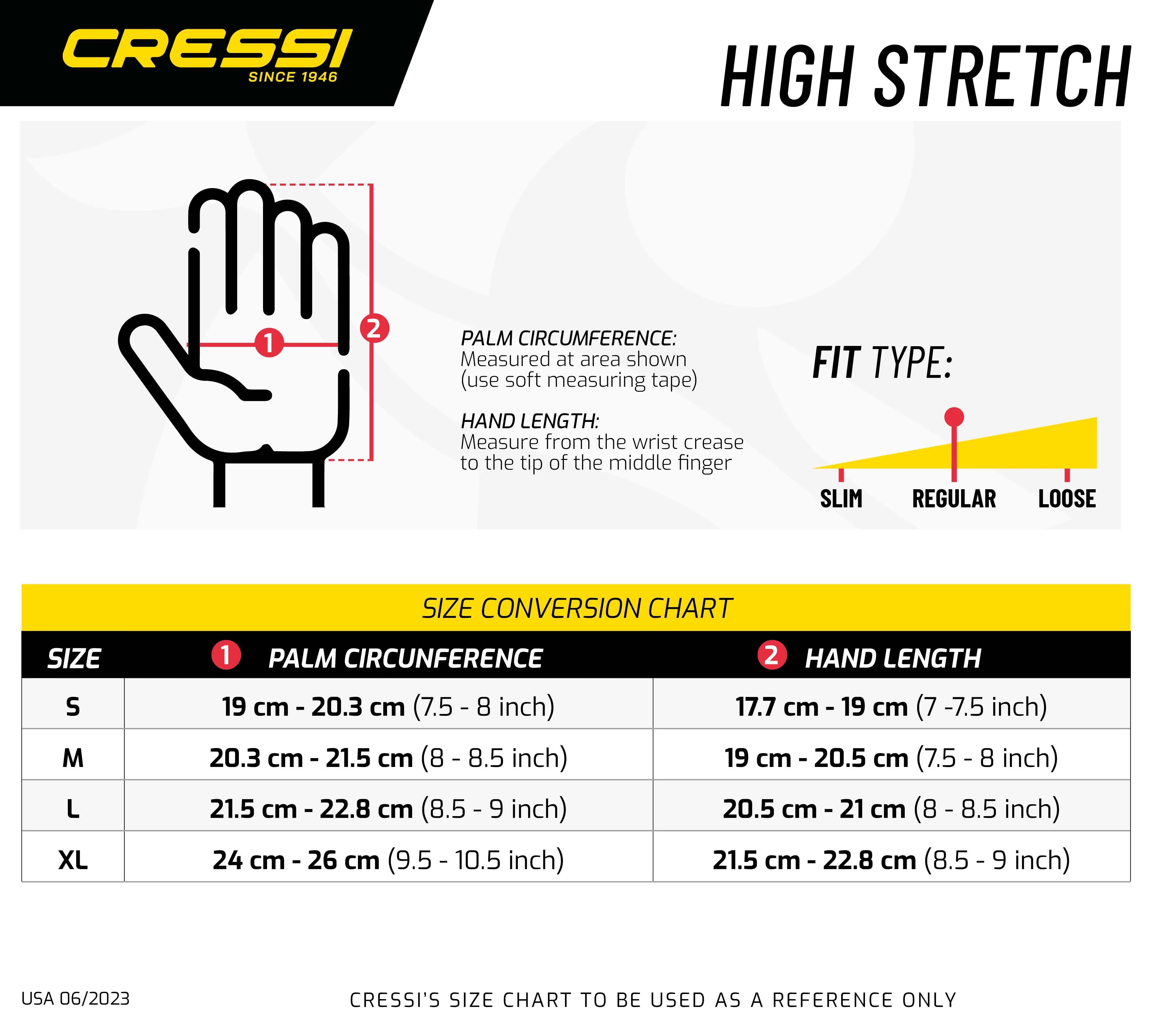 Cressi High Stretch Neoprene Gloves 5mm - Warm & Flexible Scuba Diving Gloves for Cold Water Snorkeling, Kayaking & Watersports