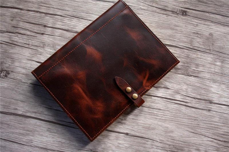 Premium Genuine Leather 3-Ring Binder Portfolio Cover for Business & School - Organize Documents in Style for Meetings, Presentations & Office Use