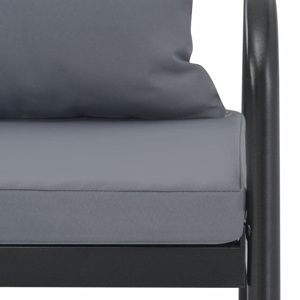 Outdoor Garden Sofa Set 2-Seater with Cushions - Gray Aluminum Patio Furniture for Backyard, Poolside, Lawn & Garden Relaxation - Fast Shipping